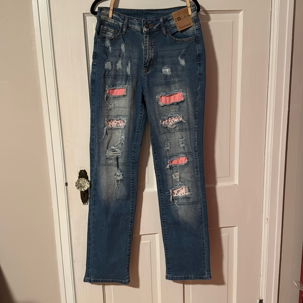 Women's Original Design Distressed Denim Jean Size M